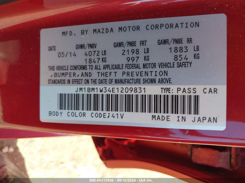 JM1BM1W34E1209831 2014 Mazda Mazda3 S Grand Touring