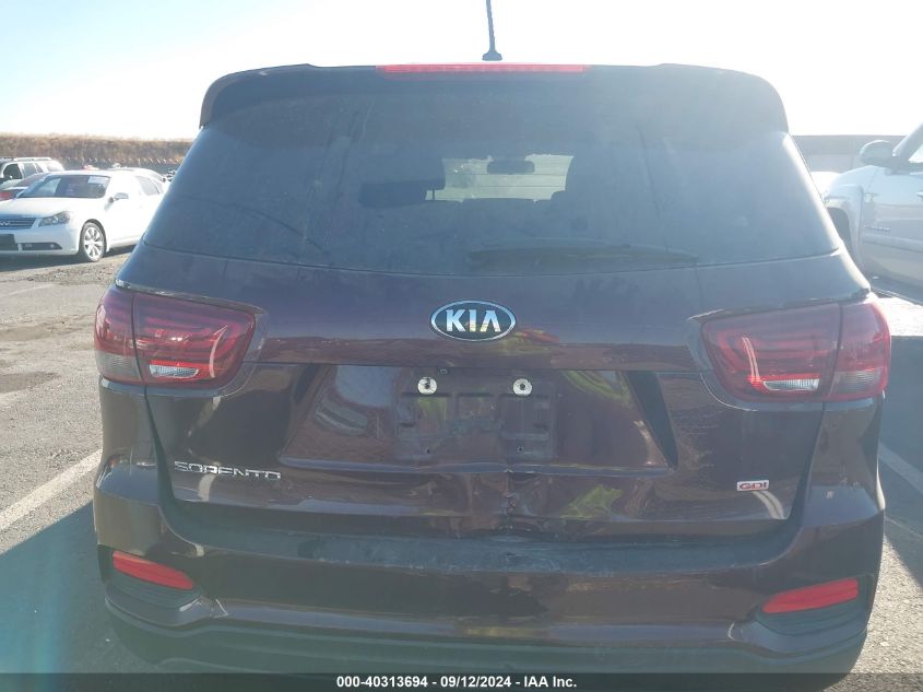 2019 Kia Sorento 2.4L Lx VIN: 5XYPG4A36KG541125 Lot: 40313694