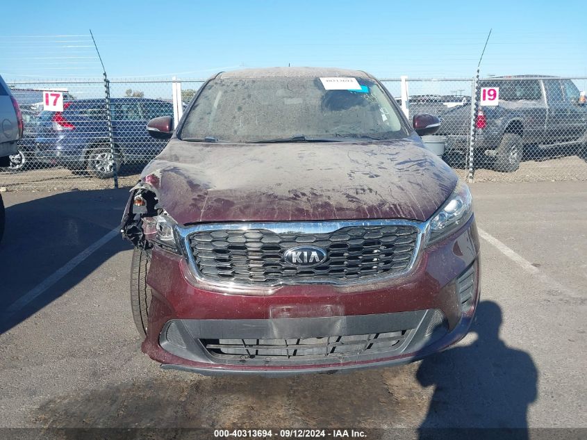 2019 Kia Sorento 2.4L Lx VIN: 5XYPG4A36KG541125 Lot: 40313694