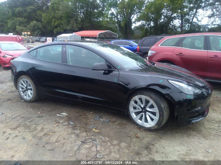 2022 Tesla Model 3 VIN: 5YJ3E1EAXNF372072 Lot: 40313797