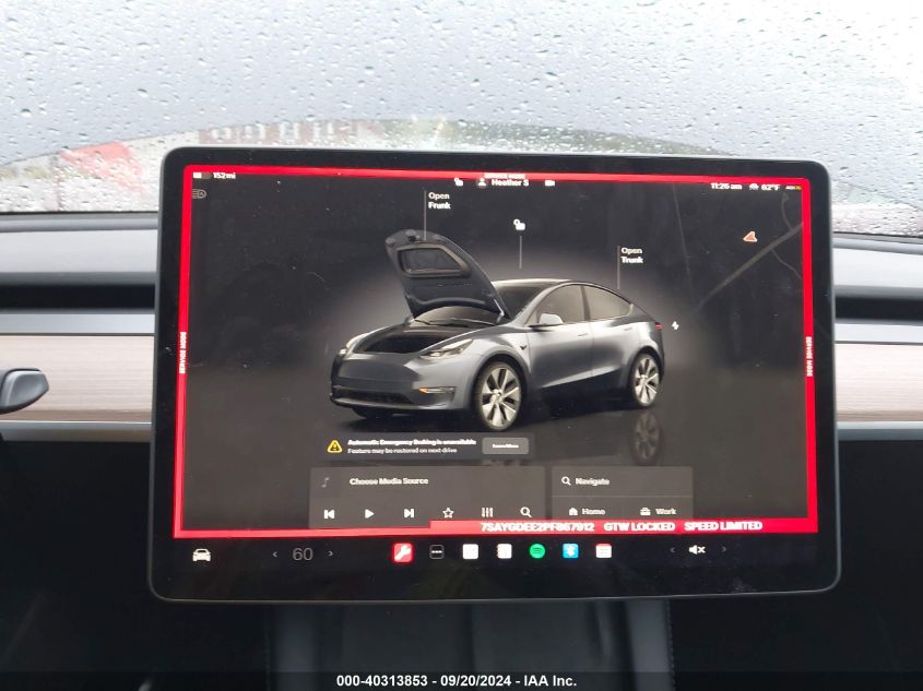 2023 Tesla Model Y Awd/Long Range Dual Motor All-Wheel Drive VIN: 7SAYGDEE2PF867912 Lot: 40313853