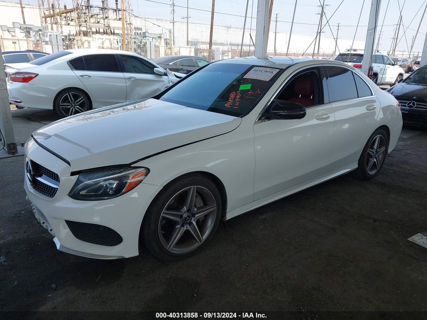 Vin: 55swf4jb3ju247837, lot: 40802322, mercedes-benz c 300 20182