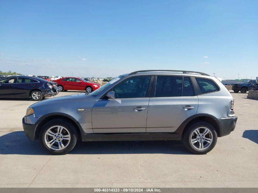 2004 BMW X3 3.0I VIN: WBXPA93484WD00618 Lot: 40314323