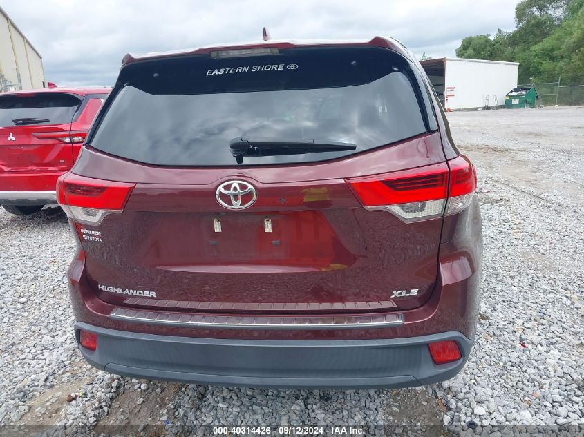 2019 TOYOTA HIGHLANDER XLE - 5TDKZRFH8KS311403