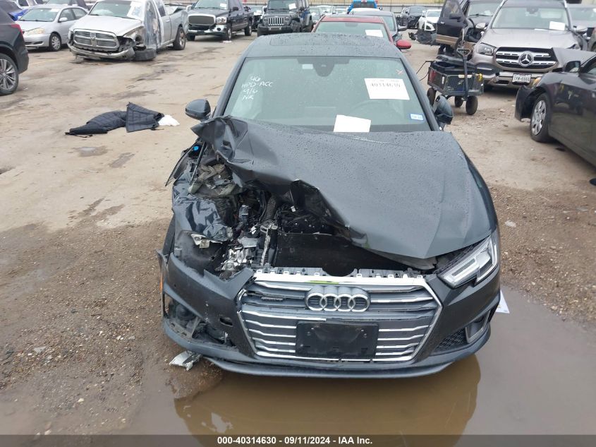 2019 Audi A4 Premium Plus VIN: WAUENAF42KN016713 Lot: 40314630