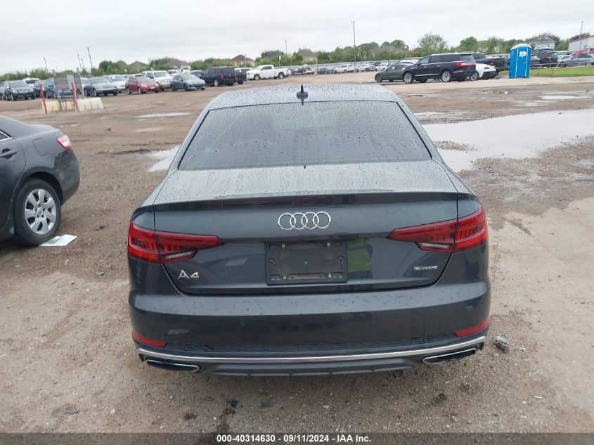 2019 Audi A4 Premium Plus VIN: WAUENAF42KN016713 Lot: 40314630