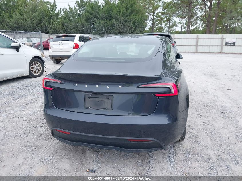 2024 TESLA MODEL 3 REAR-WHEEL DRIVE - 5YJ3E1EA3RF736452