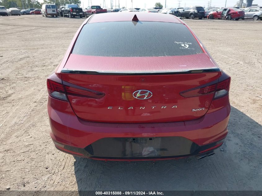 2019 Hyundai Elantra Sport VIN: KMHD04LB9KU831073 Lot: 40315088