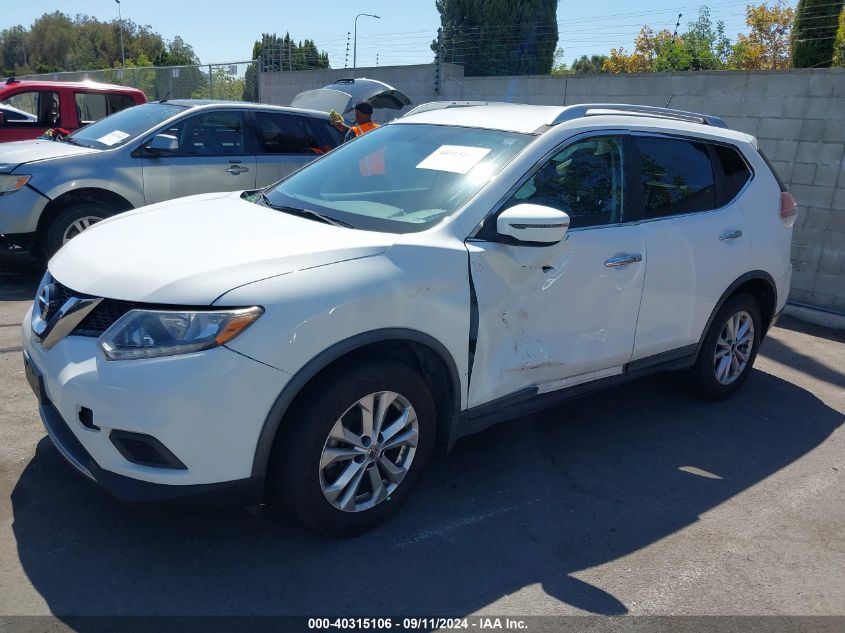 2016 Nissan Rogue Sv VIN: KNMAT2MTXGP679482 Lot: 40315106