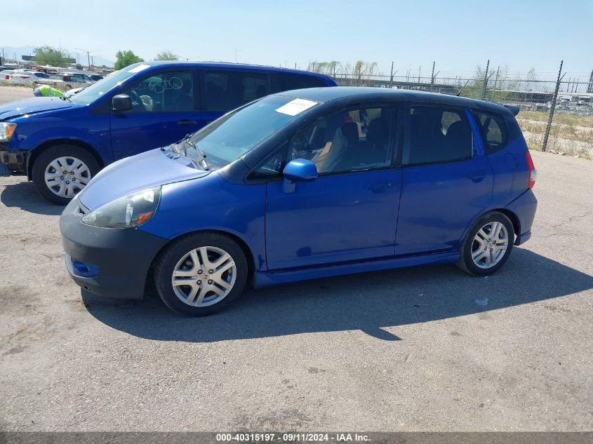 2008 Honda Fit Sport VIN: JHMGD38608S019076 Lot: 40315197