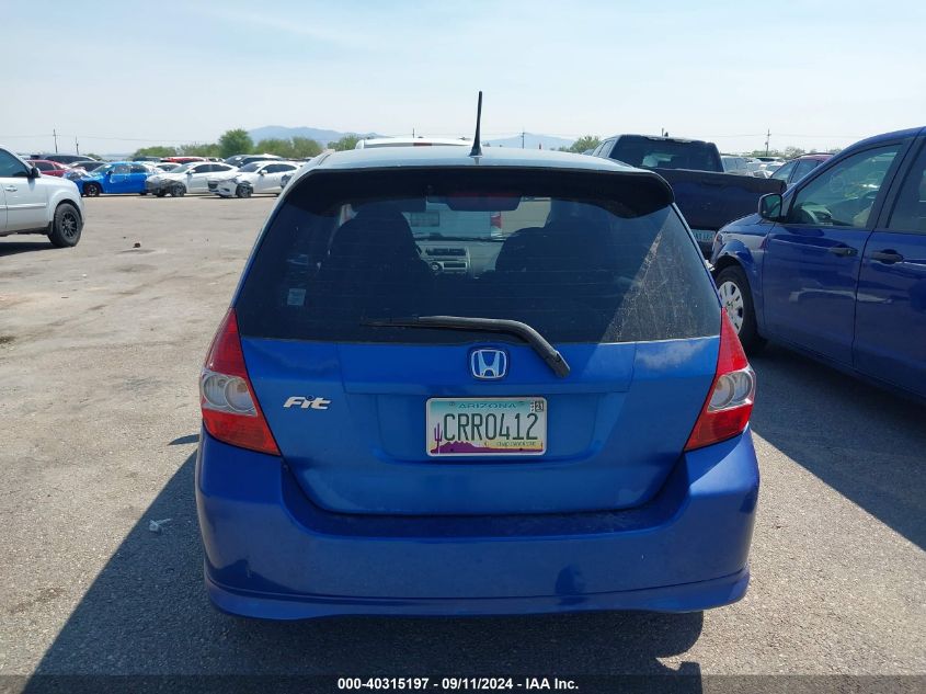 2008 Honda Fit Sport VIN: JHMGD38608S019076 Lot: 40315197