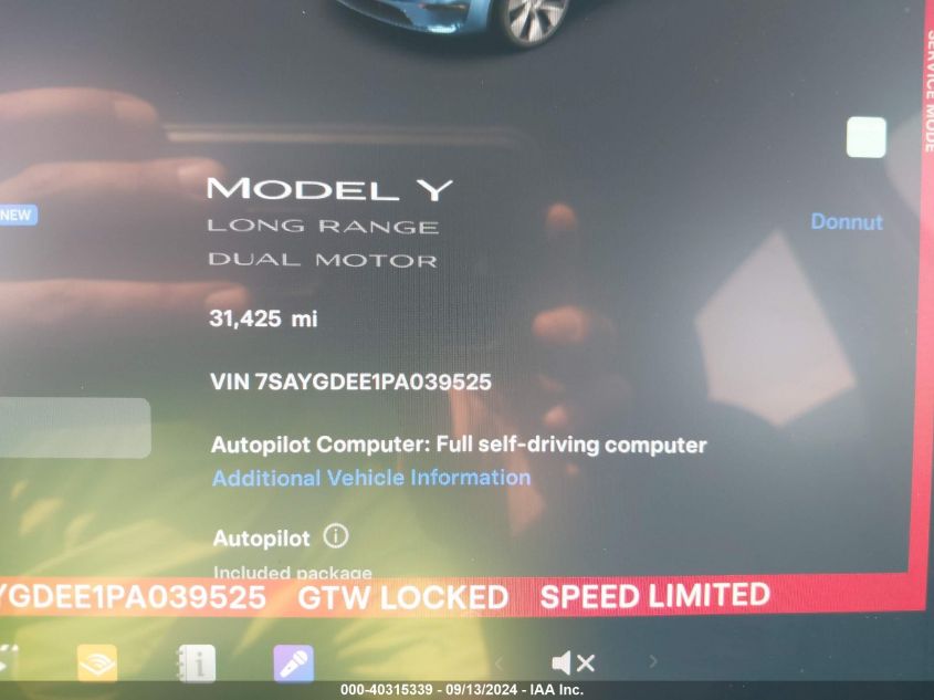 2023 TESLA MODEL Y AWD/LONG RANGE DUAL MOTOR ALL-WHEEL DRIVE - 7SAYGDEE1PA039525