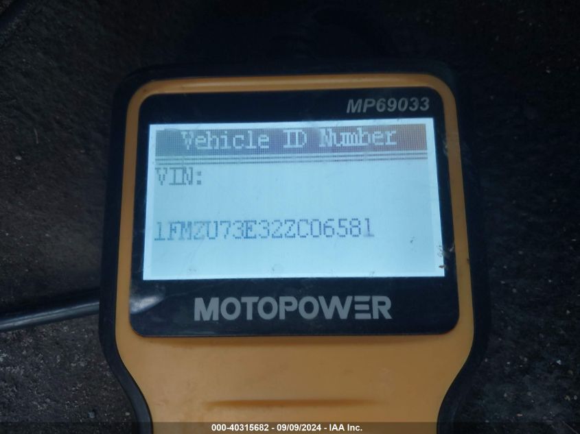 2002 Ford Explorer Xlt VIN: 1FMZU73E32ZC06581 Lot: 40315682