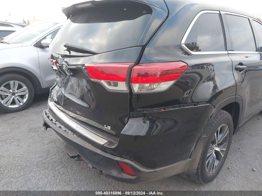 2019 Toyota Highlander Le Plus VIN: 5TDZZRFH4KS324809 Lot: 40315896