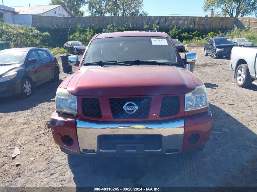 2005 Nissan Armada Se VIN: 5N1AA08B85N724550 Lot: 40316245