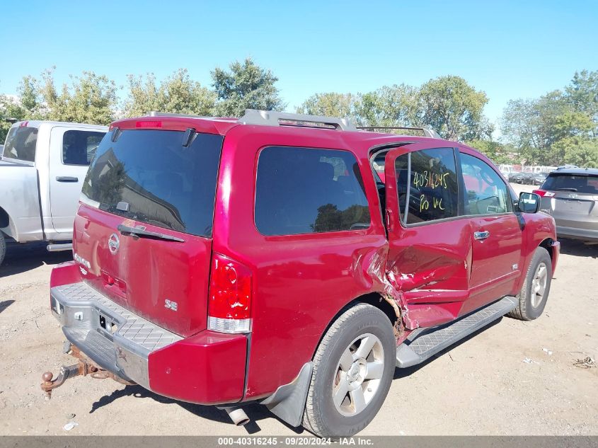 2005 Nissan Armada Se VIN: 5N1AA08B85N724550 Lot: 40316245