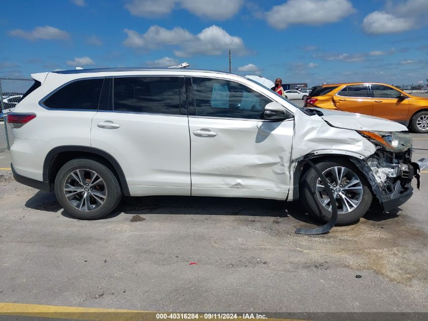 2016 Toyota Highlander Xle VIN: 5TDKKRFHXGS185413 Lot: 40316284