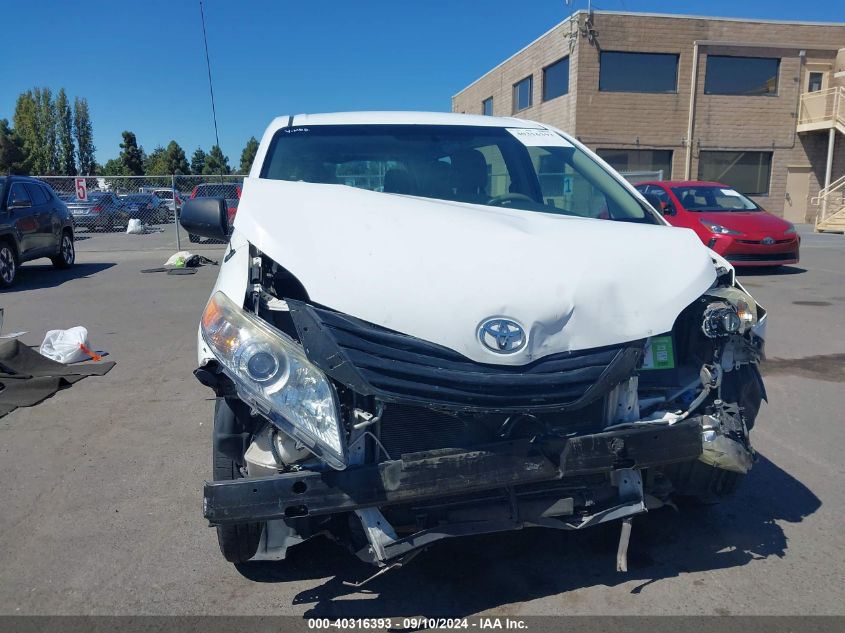 2011 Toyota Sienna Base V6 VIN: 5TDZK3DCXBS168753 Lot: 40316393