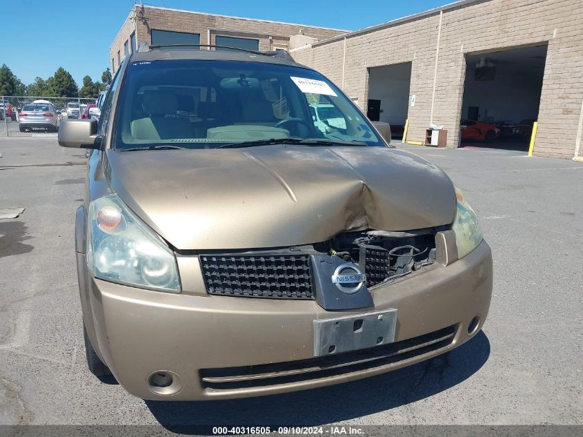 2004 Nissan Quest 3.5 Se VIN: 5N1BV28U64N305245 Lot: 40316505