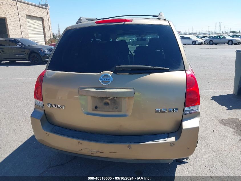 2004 Nissan Quest 3.5 Se VIN: 5N1BV28U64N305245 Lot: 40316505