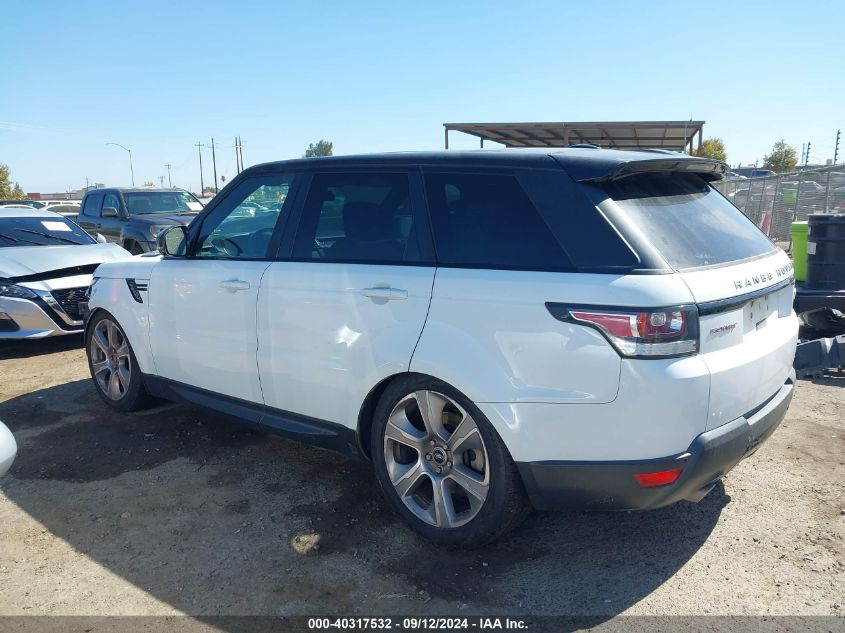 2015 Land Rover Range Rover Sport 3.0L V6 Supercharged Hse VIN: SALWR2VF4FA608852 Lot: 40317532