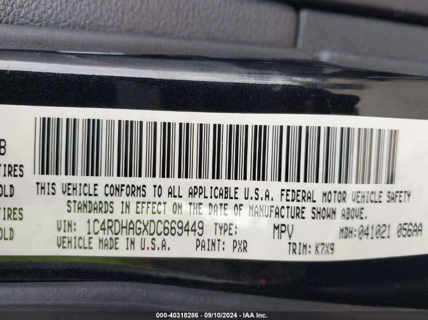 2013 DODGE DURANGO SXT - 1C4RDHAGXDC669449