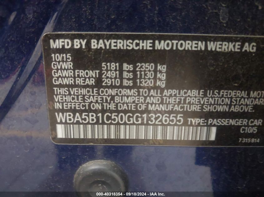 WBA5B1C50GG132655 2016 BMW 535 I