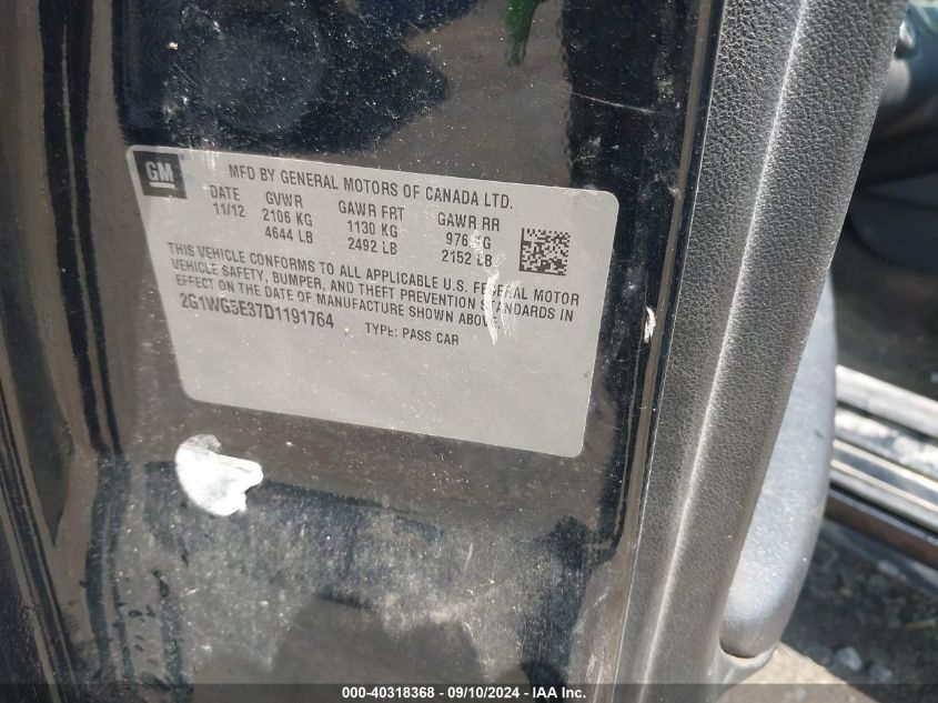 2G1WG5E37D1191764 2013 Chevrolet Impala Lt