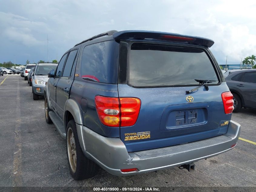 2002 Toyota Sequoia Sr5 VIN: 5TDZT34A92S065626 Lot: 40319500