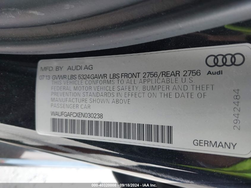 2014 AUDI A6 3.0T PREMIUM PLUS - WAUFGAFCXEN030238