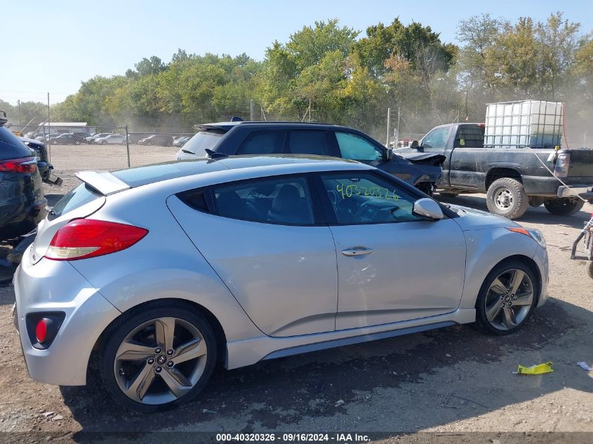 2013 Hyundai Veloster Turbo W/Blue VIN: KMHTC6AE3DU085850 Lot: 40320326