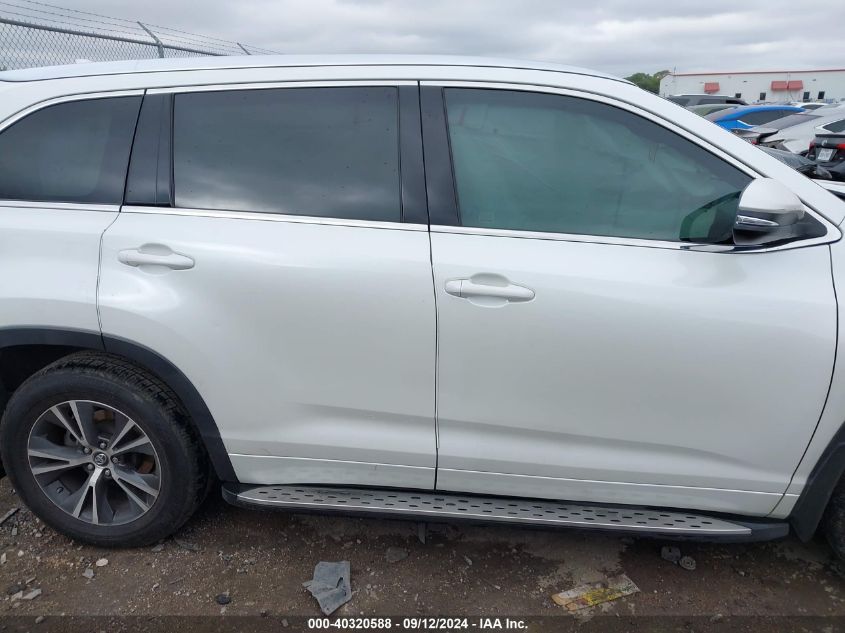 2016 Toyota Highlander Xle VIN: 5TDKKRFH3GS167108 Lot: 40320588