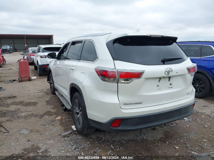 2016 TOYOTA HIGHLANDER XLE V6 - 5TDKKRFH3GS167108