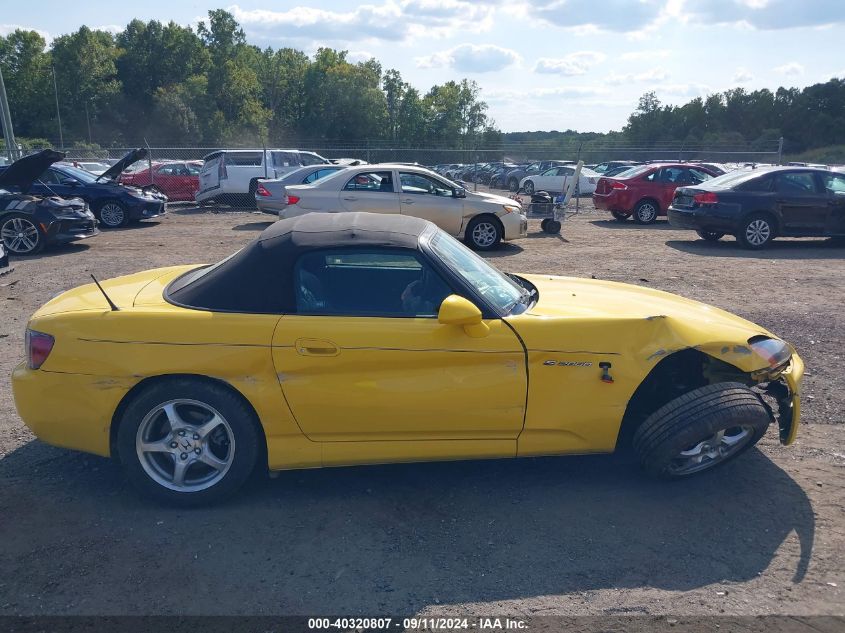 2001 Honda S2000 VIN: JHMAP11481T009549 Lot: 40320807