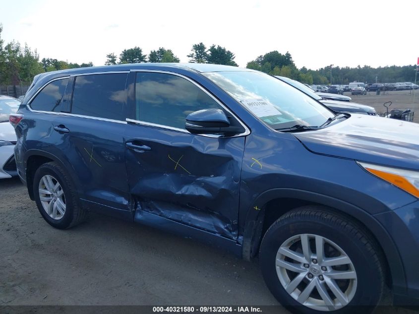 2015 Toyota Highlander Le V6 VIN: 5TDBKRFH0FS088980 Lot: 40321580