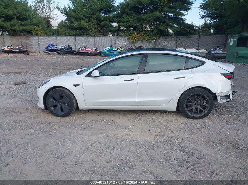 2021 Tesla Model 3 Standard Range Plus Rear-Wheel Drive VIN: 5YJ3E1EA4MF062840 Lot: 40321812