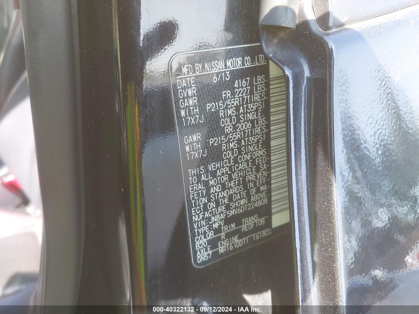 2013 NISSAN JUKE SL - JN8AF5MV6DT224808