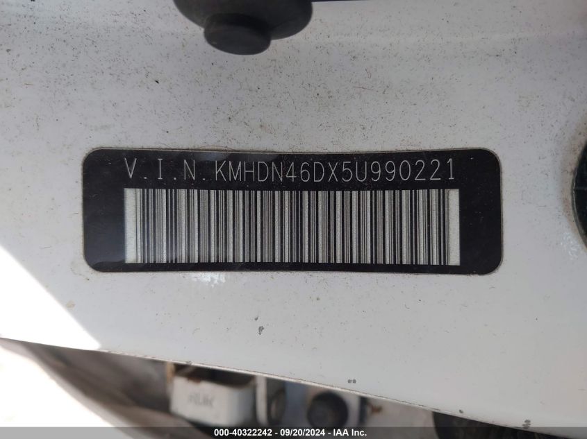 KMHDN46DX5U990221 2005 Hyundai Elantra Gls/Gt