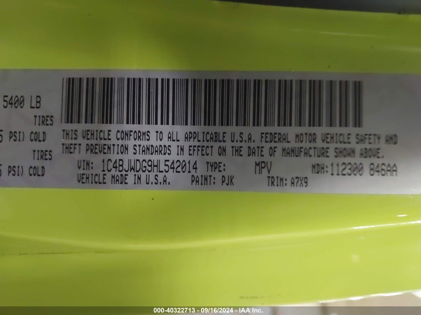 2017 JEEP WRANGLER UNLIMITED SPORT 4X4 - 1C4BJWDG9HL542014