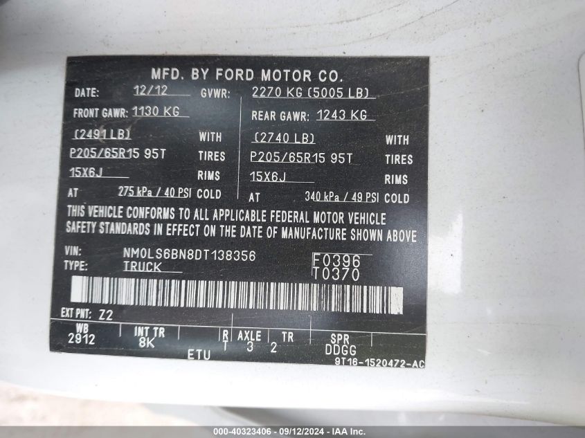 NM0LS6BN8DT138356 2013 Ford Transit Connect Xlt