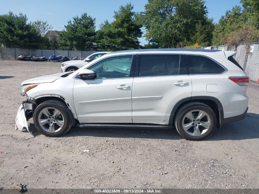 2014 Toyota Highlander Limited Platinum V6 VIN: 5TDDKRFH6ES012512 Lot: 40323609