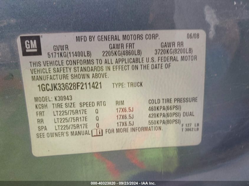 1GCJK33628F211421 2008 Chevrolet Silverado K3500