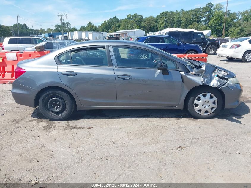 2012 Honda Civic Lx VIN: 19XFB2F55CE392293 Lot: 40324125