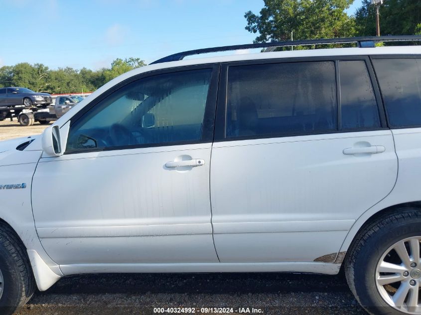 2006 Toyota Highlander Hybrid VIN: JTEDW21A860014543 Lot: 40324992