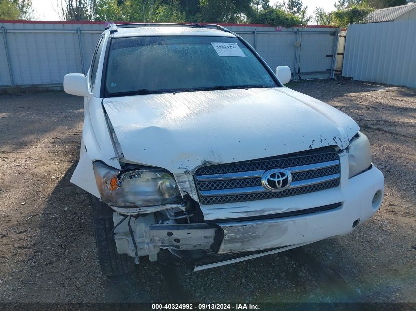 2006 Toyota Highlander Hybrid VIN: JTEDW21A860014543 Lot: 40324992