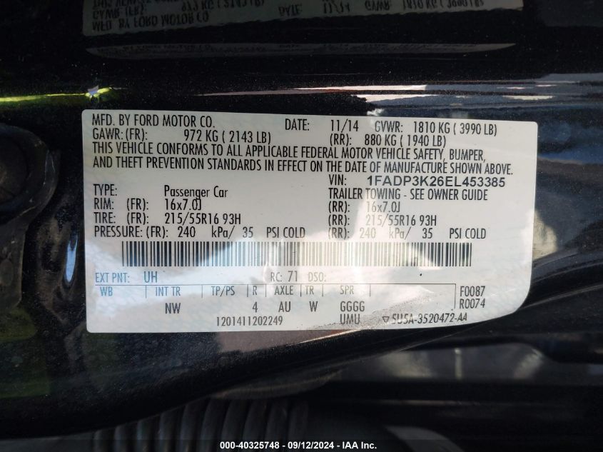 2014 FORD FOCUS SE - 1FADP3K26EL453385