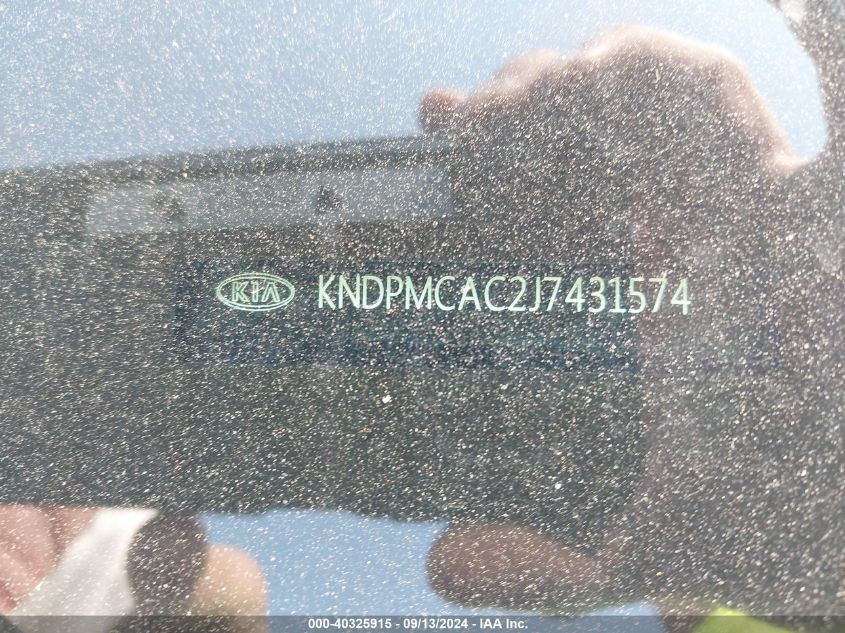 KNDPMCAC2J7431574 2018 Kia Sportage Lx