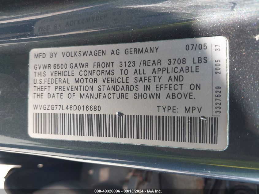 WVGZG77L46D016680 2006 Volkswagen Touareg V6