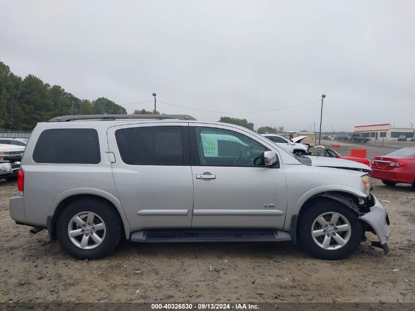 2008 Nissan Armada Se/Le VIN: 5N1BA08D28N614605 Lot: 40326530