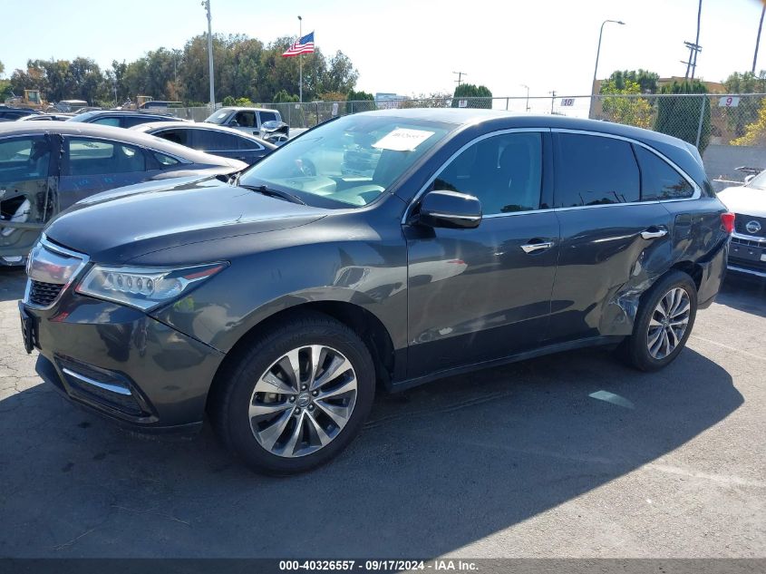 2015 Acura Mdx Technology Pkg W/Entertainment Pkg VIN: 5FRYD3H63FB004795 Lot: 40326557